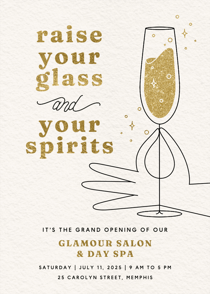 Retro toast - grand opening invitation